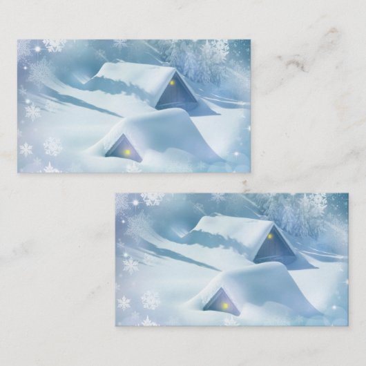 森の中で雪が屋根を乗り越えた 名刺 (正面/裏面)