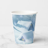 森の中で雪が屋根を乗り越えた 紙コップ (裏面)