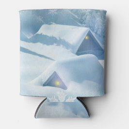 森の中で雪が屋根を乗り越えた 缶クーラー