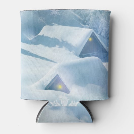 森の中で雪が屋根を乗り越えた 缶クーラー (正面)