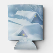 森の中で雪が屋根を乗り越えた 缶クーラー (裏面)