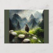 森の中で鷹を飼う ポストカード (正面)