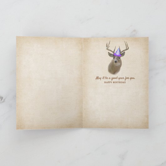 森の中で90歳の誕生日の金 カード (内部)