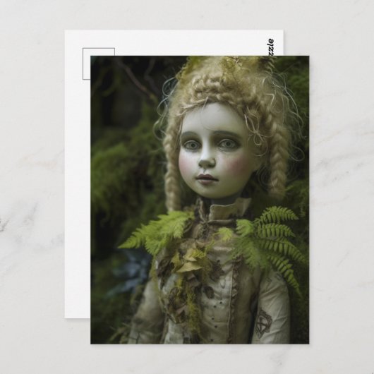 森の中にヴィンテージ失ったの人形があった ポストカード (正面/裏面)