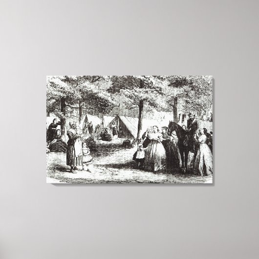 森の中に入り込む南部難民 キャンバスプリント (正面)