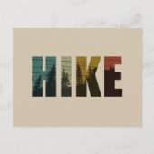 森の中に松の木のハイキングヴィンテージ シーズンポストカード (正面)