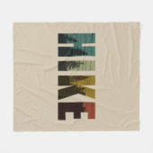 森の中に松の木のハイキングヴィンテージ フリースブランケット (正面(横))