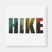 森の中に松の木のハイキングヴィンテージ マグネット (正面)