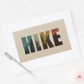 森の中に松の木のハイキングヴィンテージ 長方形シール (封筒)