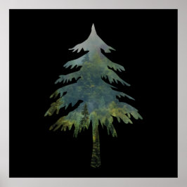 森の中に松の木 ポスター
