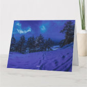 森の中に満月を望む星空の夜 カード (裏面)