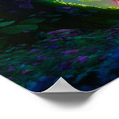 森の中に立っている美しい一角獣。 ポスター (角)