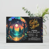 森の中に魔法のティンバーランド赤ちゃんシャワー 招待状 (スタンド正面)