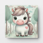 森の中のかわいいお洒落ポニー卓上プラーク フォトプラーク (正面)