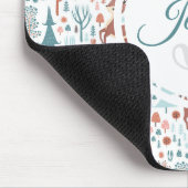 森の中のかわいいお洒落鹿モノグラム マウスパッド (コーナー)