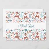 森の中のかわいいお洒落鹿 サンキューカード (正面/裏面)