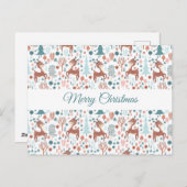 森の中のかわいいお洒落鹿 シーズンポストカード (正面/裏面)