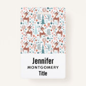 森の中のかわいいお洒落鹿 バッジ (正面)