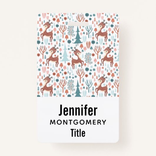 森の中のかわいいお洒落鹿 バッジ (裏面)