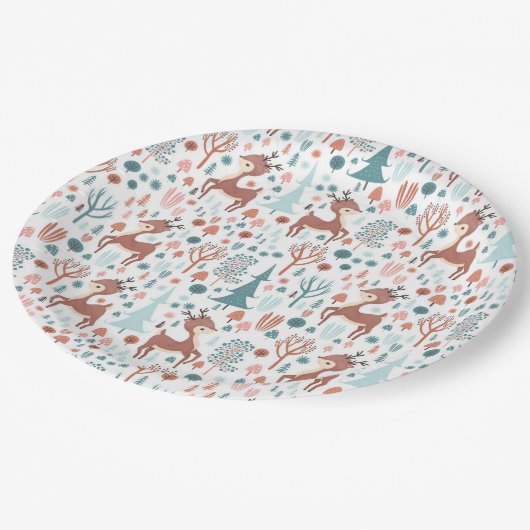 森の中のかわいいお洒落鹿 ペーパープレート (アングル)