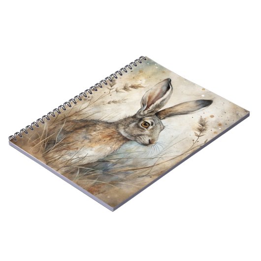 森の中のかわいいウサギ ノートブック (左側)