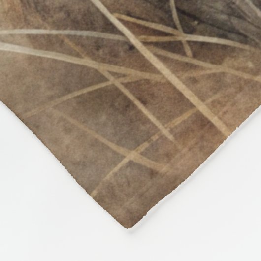 森の中のかわいいウサギ フリースブランケット (角)