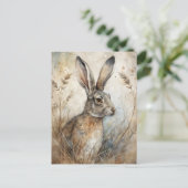 森の中のかわいいウサギ ポストカード (スタンド正面)