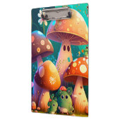 森の中のかわいいキノコスパイラルノート クリップボード (左)