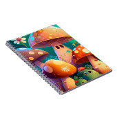 森の中のかわいいキノコスパイラルノート ノートブック (右側)