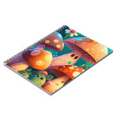 森の中のかわいいキノコスパイラルノート ノートブック (左側)