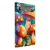 森の中のかわいいキノコスパイラルノート ミニクリップボード (アングル)