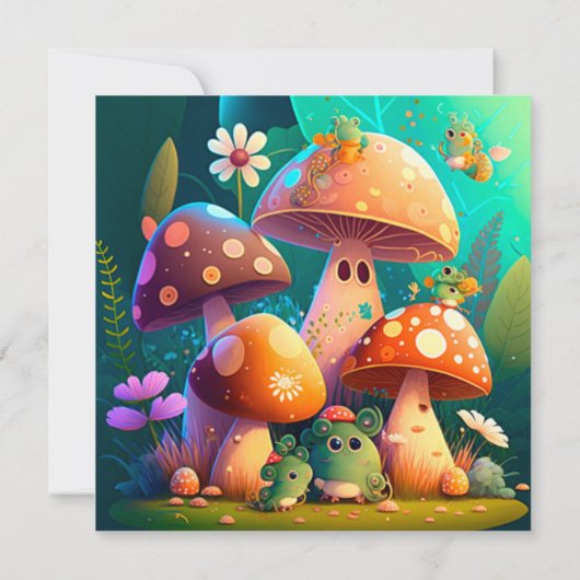 森の中のかわいいキノコ (裏面)