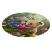 森の中のかわいいキノコ カッティングボード (角)