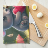 森の中のかわいいキノコ キッチンタオル (四つ折り)