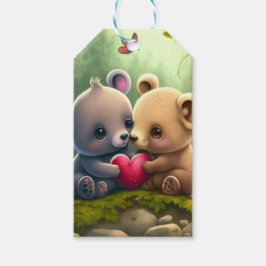 森の中のかわいいキノコ ギフトタグ