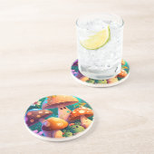 森の中のかわいいキノコ コースター (側面)