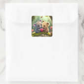 森の中のかわいいキノコ スクエアシール (バッグ)