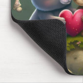 森の中のかわいいキノコ マウスパッド (コーナー)