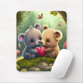 森の中のかわいいキノコ マウスパッド (マウス)