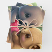 森の中のかわいいキノコ ラッピングペーパーシート (インサイチュ)