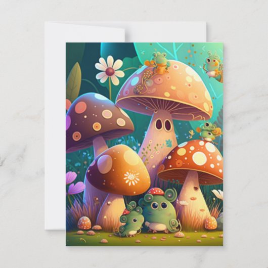森の中のかわいいキノコ 出欠カード (裏面)