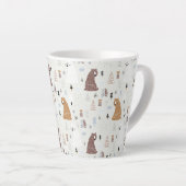 森の中のかわいいクマ カフェラテマグ (右アングル)