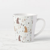森の中のかわいいクマ カフェラテマグ (右)