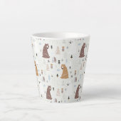 森の中のかわいいクマ カフェラテマグ (正面)