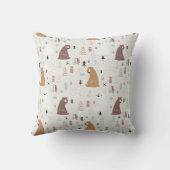 森の中のかわいいクマ クッション (裏面)