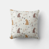 森の中のかわいいクマ クッション (正面)