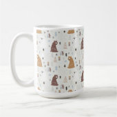 森の中のかわいいクマ コーヒーマグカップ (左)