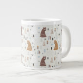 森の中のかわいいクマ ジャンボコーヒーマグカップ (正面右)