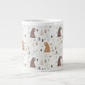 森の中のかわいいクマ ジャンボコーヒーマグカップ (正面)