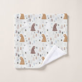 森の中のかわいいクマ バスタオルセット (ウォッシュタオル)